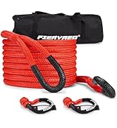 FieryRed Kinetic Recovery Rope Kit with 2 Soft Shackles, 7/8 Inch x 20 FT Tow Rope,Heavy Duty Off...