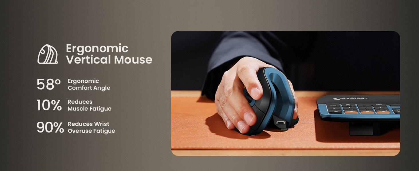 Bluetooth Rechargeable Vertical Mouse