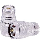 CNARIO 2PCS N Male to UHF Female Adapter N Connector to PL-259 SO-239 Coax RF Coaxial Cable Conne...