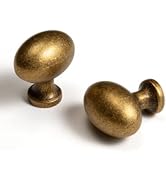 BEILEIOU Oval Antique Brass Cabinet Knobs, Zinc Alloy for Drawer Knobs for Dresser Cupboard Wardr...