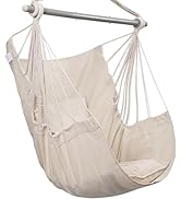 ADVOKAIR Hammock Chair Hanging Hammock Chair Swing Indoor with 2 Cushions for Bedroom, Max 500 Lb...