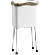 Procade Gold Bathroom Trash Can with Lid,15L Large Capacity Narrow Waste Basket with Pop-Up Lid,C...