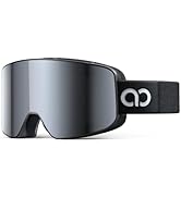 Lamicall Ski Goggles with 3X Anti-Fog - 100% UV Protection, OTG & Helmet Compatible for Men & Wom...