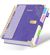 Spiral Notebook Journal 8''x 10'' 5 Subject Notebook with Dividers, 300 Pages Notebook College Ru...