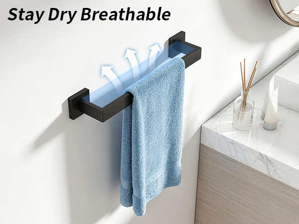 Towel Bar, Black Wall Mount Towel Holder for Bathroom