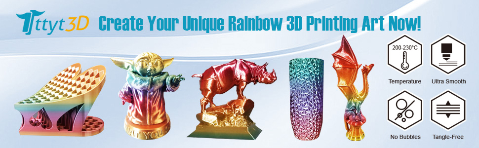 create Your Unique Rainbow 3D Printing Art now