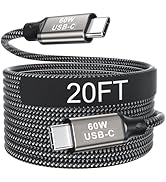 Getrish 20FT USB C Cable 60W, Extra Long USB C to USB C Cable, Type C Charger Fast Charging Cord,...
