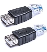 Herfair Ethernet to USB Adapter, 2 PCS USB to Ethernet Adapter, RJ45 Ethernet Male to USB Female ...