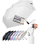 LILAC Travel Windproof Umbrella for Rain, 43" Auto open/close Folding Quick Dry, Compact Lightwei...