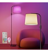 VARICART Dimmable Arc Floor Lamp, 1200 Lumens RGBCW Color Change Bulb Included, Standing Lamp wit...