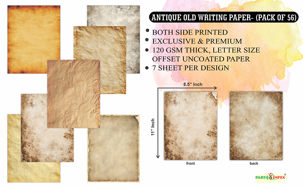 vintage writing paper old antique looking Letter Size stationary paper