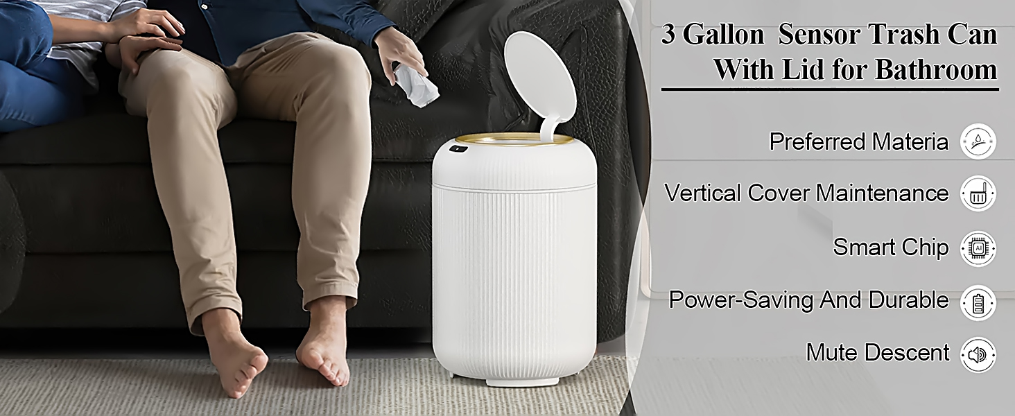 bathroom trash can with lid