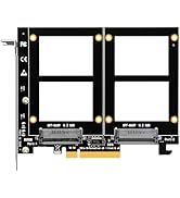 GLOTRENDS PU21 Dual U.2 SSD to PCIe 4.0 X8 Adapter, Support 2 x U.2 SSD or Soft Raid, without PCI...