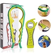 Jar Opener Bottle Opener for Weak Hands, 5 in 1 Multi Function Can Opener Bottle Opener Kit with ...