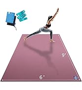 Premium Large Yoga Mat 9'x6'x9mm, Extra Wide and Thick Exercise Mats for Home Gym Workout, Move F...