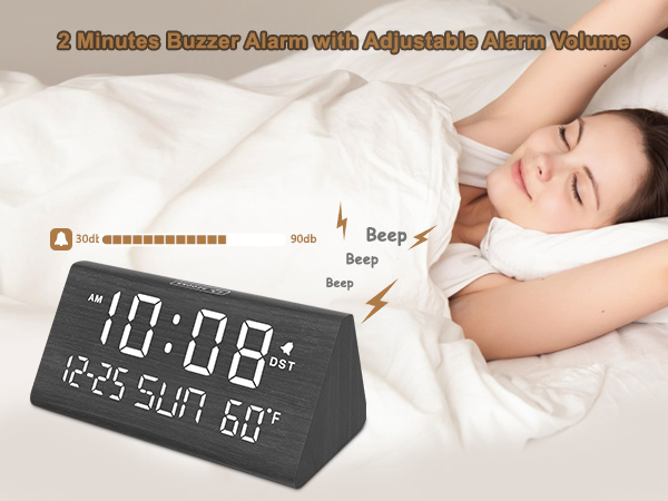 wooden alarm clock