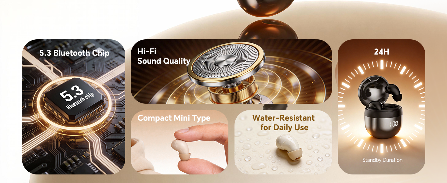 Compact mini type bluetooth 5.3 Waterproof Ear Buds