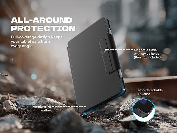 Dexnor for Samsung Galaxy Tab A9+ Plus Keyboard Case Ultra-light Magnetic Folio Keyboard Cover