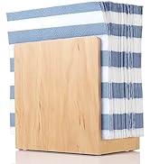 Napkin Holder For Table - Wooden Farmhouse Napkin Holders, Light Brown Simple Upright Vertical Di...