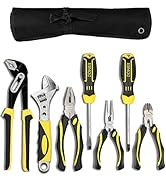 DOWELL Pliers Set 7-Pieces 10-Inch Groove Joint Pliers 8-Inch Adjustable Wrench Combination Plier...