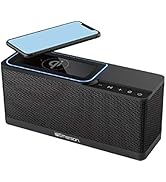 Emerson ER-BTW100 Portable Bluetooth Speaker with 20 Watt Stereo, QI Wireless Charging, Hands Fre...