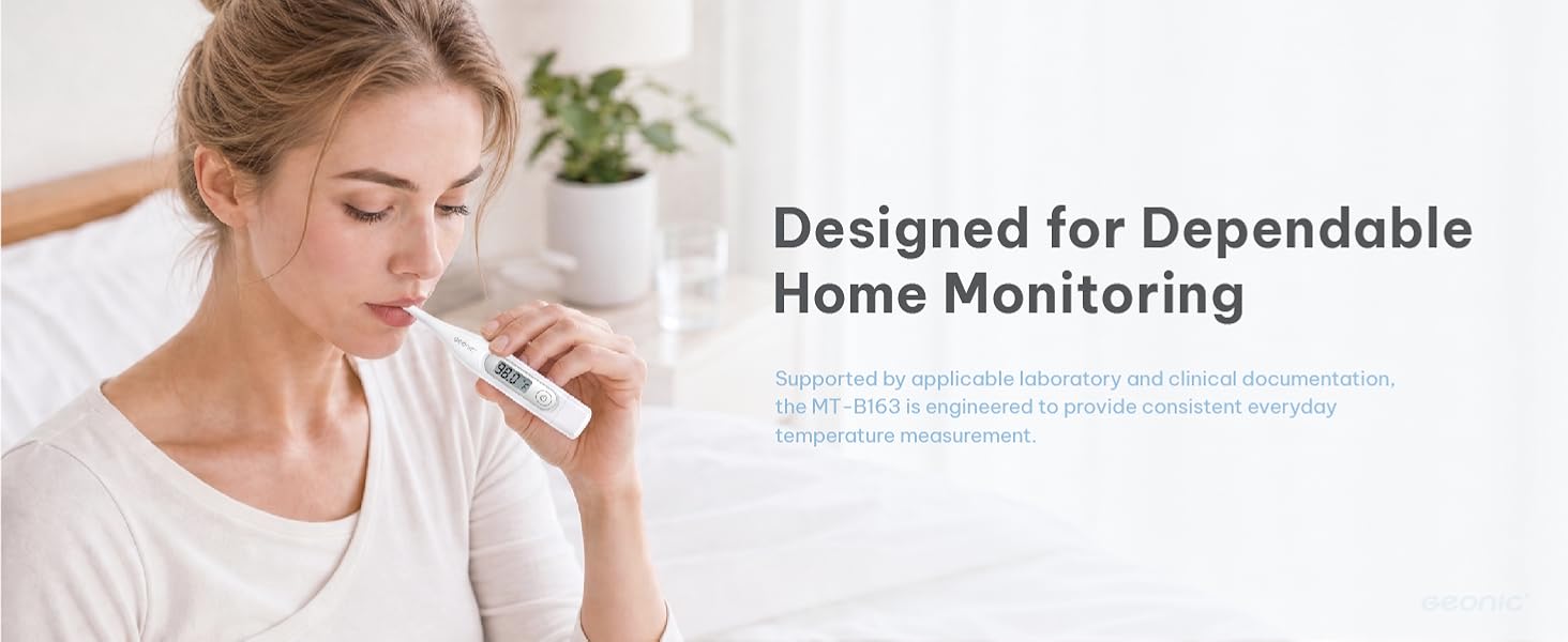 GEONIC B163 digital thermometer with flexible tip for fast and accurate temperature readings.
