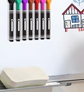 MaxGear Dry Erase Markers Fine Tip, Fine Point Dry Erase Markers with Eraser, Magnetic Dry Erase ...