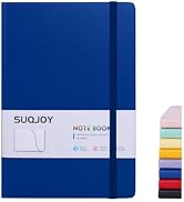 SUQJOY 1 Pack Lined Journal Notebooks for Writing,160 Pages, 5.5x8.3inch,Leather Hardcover, 100 G...