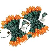 2 Pack Halloween Lights Outdoor UL Certified, 2 Sets 19FT 70 LEDs Halloween String Lights Plug-in...