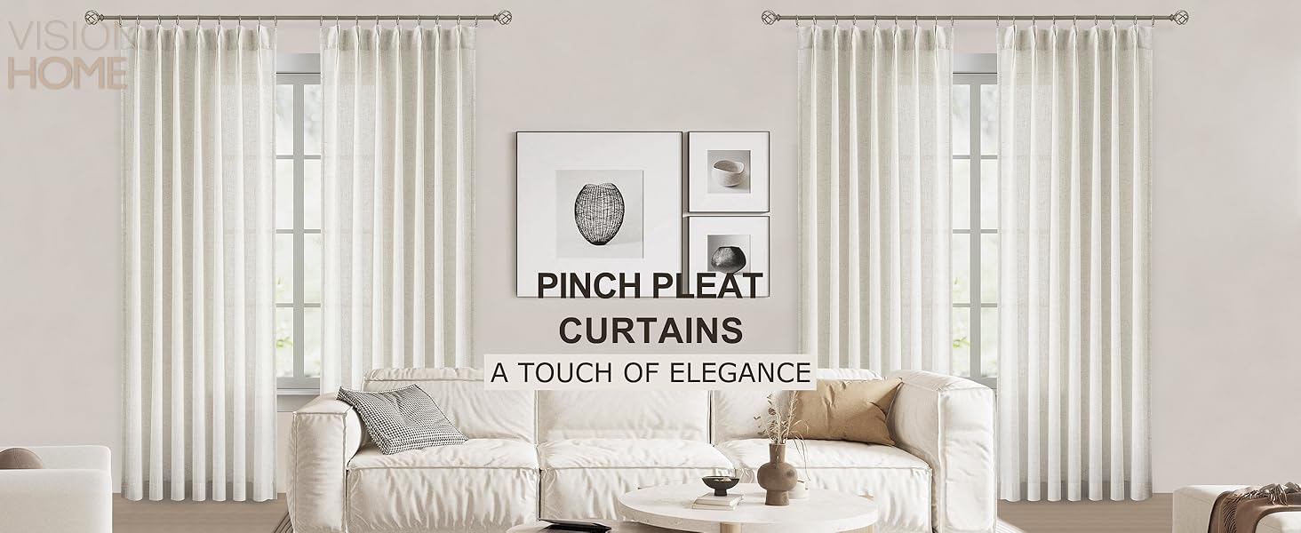 pinch pleated linen curtains