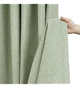Seenus Natural Sage Green Linen Look Fabric Shower Curtain, Heavy Duty Faux Linen Textured Shower...