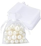joycraft 50Pcs Organza Bags, 2x3 inch Gift Favor Bags, White Wedding Favor Bags, Jewelry Pouches ...