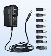 UL Listed 12V 1A 10ft Power Supply Adapter with 8 Tips, Regulated 12Volts 1000mA 12W AC Adapter C...