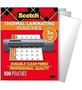 Scotch Thermal Laminating Pouches, For Use With Thermal Laminators, 8.9 x 11.4 Inches, Letter Siz...