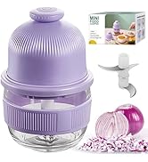 Cordless Food Processor, 350ml Glass Bowl Mini Garlic Chopper Wireless, Battery Operated Electric...