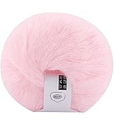 Pink Mohair Yarn, Mohair Yarn, Mohair Yarn for Knitting, Mohair Wool Ball Yarn Long Mohair Pashm ...