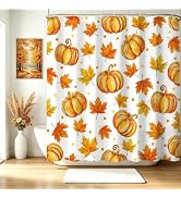 Fall Shower Curtain for Bathroom Cute Farmhouse Pumpkin Shower Curtain | 72 X 72 Inch Waterproof ...
