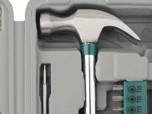 Hi-Spec 13pc Green Small Compact Hand Tool Kit Set