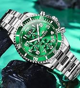 OLEVS Mens Watches Chronograph Watch Luxury Dress Stainless Steel Waterproof Watches for Men Moon...