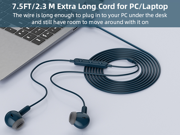 usb earbuds with microphone for pc laptop computer