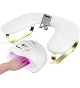 Nail Arm Rest with Rotating Phone Holder, U-Shaped Arm Rest for Nails Tech, PU Leather Nail Tech ...