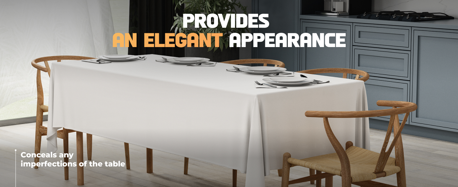 Wealuxe white tablecloths 2 pcs white rectangle tablecloth 6 foot table white rectangular tablecloth