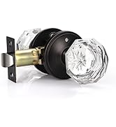 KNOBWELL Crystal Door Knobs for Bedroom Bathroom, Privacy Glass Door Knob in Oil Rubbed Bronze Fi...