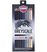 MASTERART Greyscale Colored Pencils 12 Colors for Kids and Adults Coloring