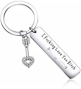ITSTUVRH Bestie Best Friend Keychain for Female Bff &amp; Women Soul Sister ,Engrave “I Fcking Love Y...