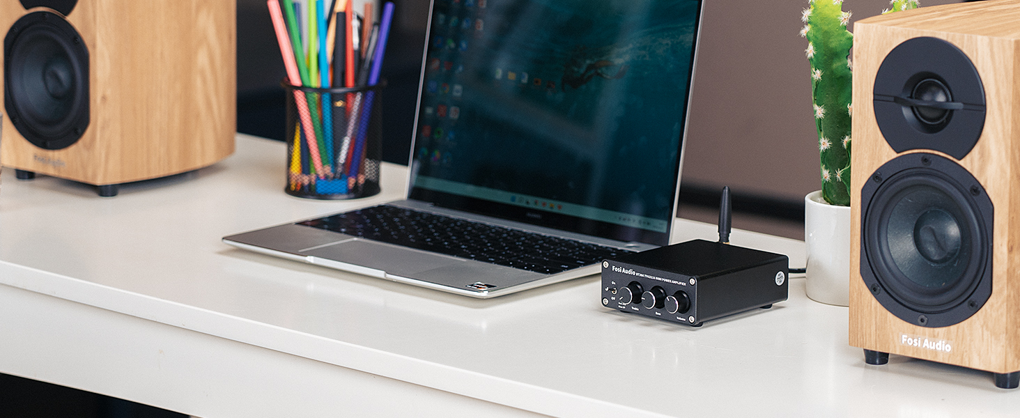 Bluetooth 5.0 Stereo Audio 2 Channel Amplifier Receiver Mini Hi-Fi Class D Integrated Amp