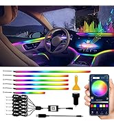 Keiurot Dreamcolor Acrylic Interior Car Interior Lights 6 in 1 Smart LED Car Ambient Light with A...