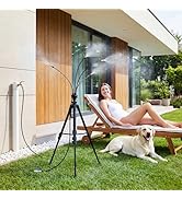 homenote Standing Misters for Outside Patio, 26FT Misting Hose, 4.8FT Adjustable Height Portable ...