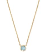 Kendra Scott Davie Pendant Necklace in 18K Gold Vermeil, Fine Jewelry for Women, Aquamarine