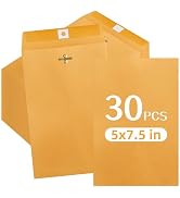 Bazyrock 30 Pcs 5 x 7.5Inch Manilla Envelopes,Kraft Envelopes with Clasp Closure and Gummed Seal ...